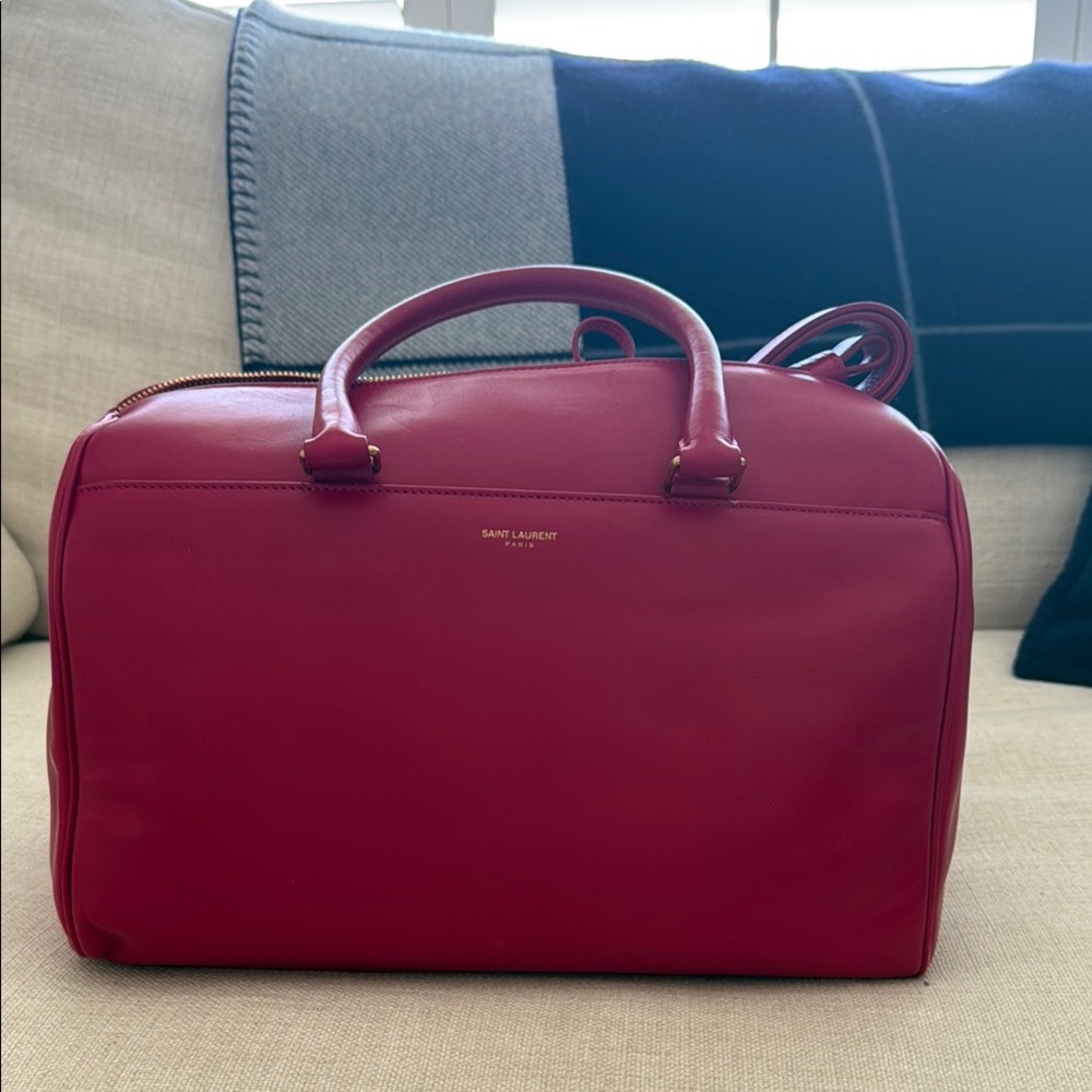 Saint Laurent Fuchsia Leather Satchel